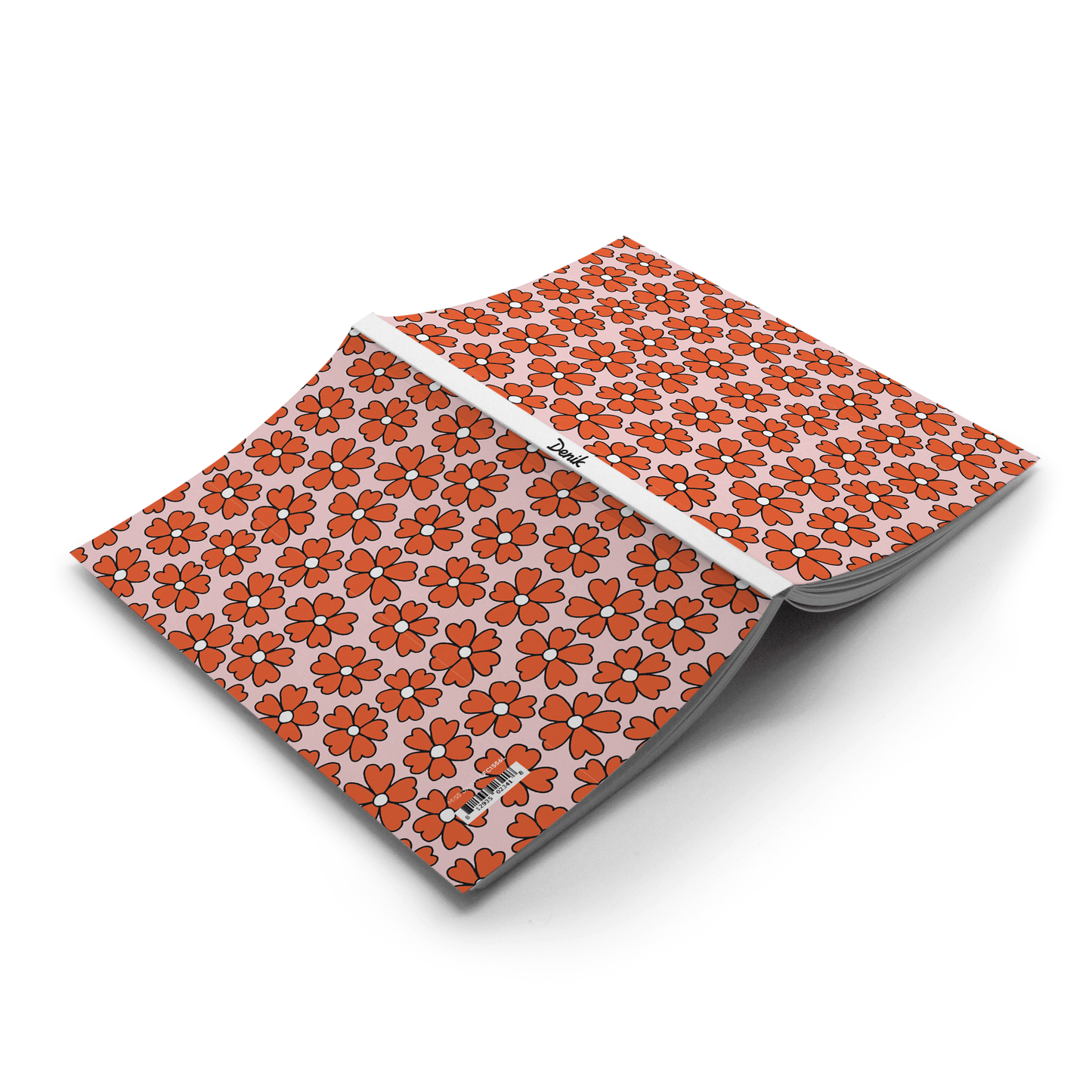 Miss Daisy Classic Layflat Journal Notebook with orange daisy cover, featuring 144 lined pages and durable, velvet-touch binding. Perfect for journaling.