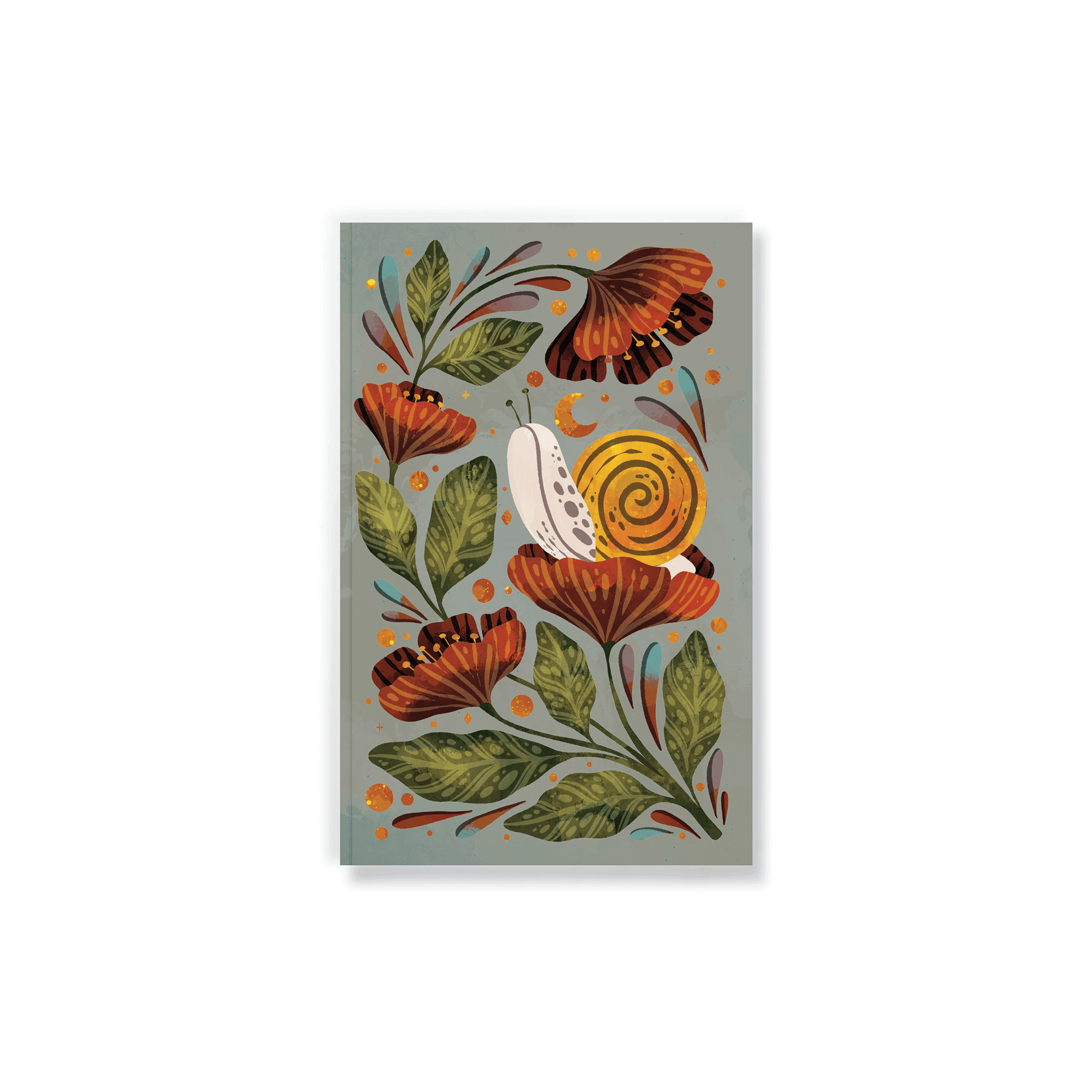 Enchanting Moonlight Snail Classic Layflat Journal Notebook with floral design, perfect for journaling, guided prompts, and creative thoughts.