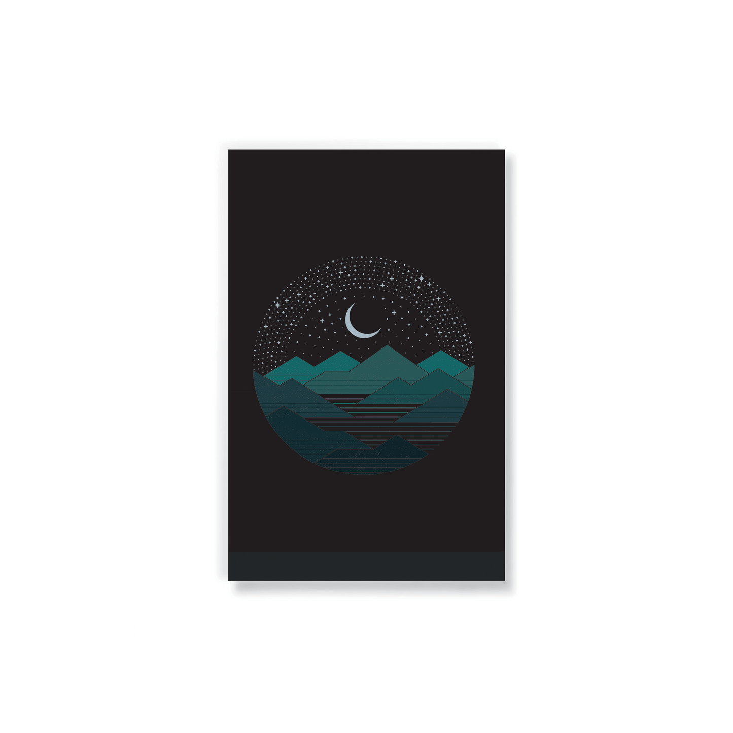 Between the Mountains and the Stars Classic Layflat Journal Notebook with Moon and Mountains Design