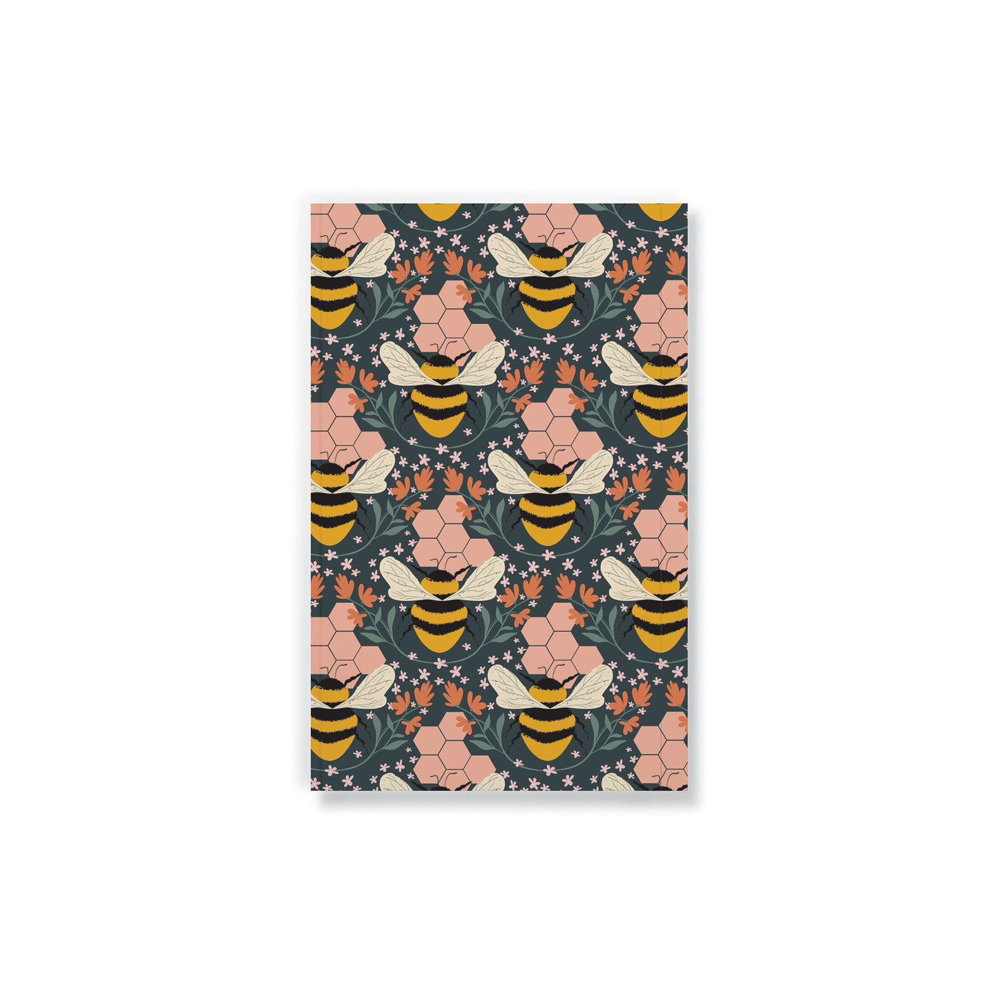 Honeycomb Bee Classic Layflat Journal Notebook with bees and honeycomb pattern, perfect for guided journaling and journal prompts.