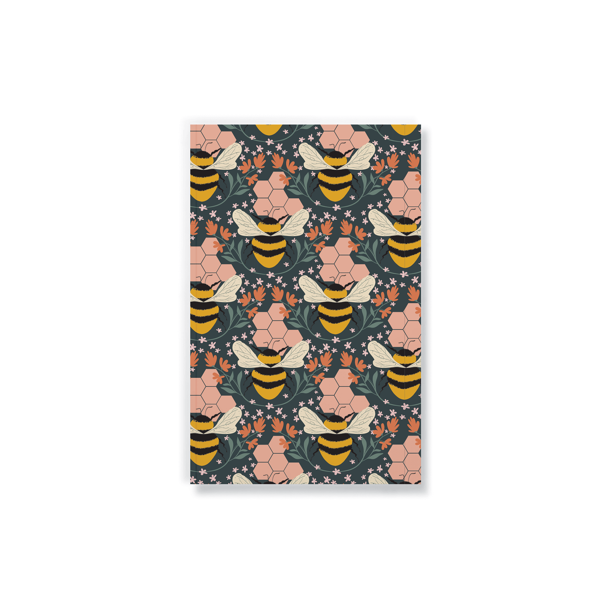 Honeycomb Bee Classic Layflat Journal Notebook with bees and honeycomb pattern, perfect for guided journaling and journal prompts.