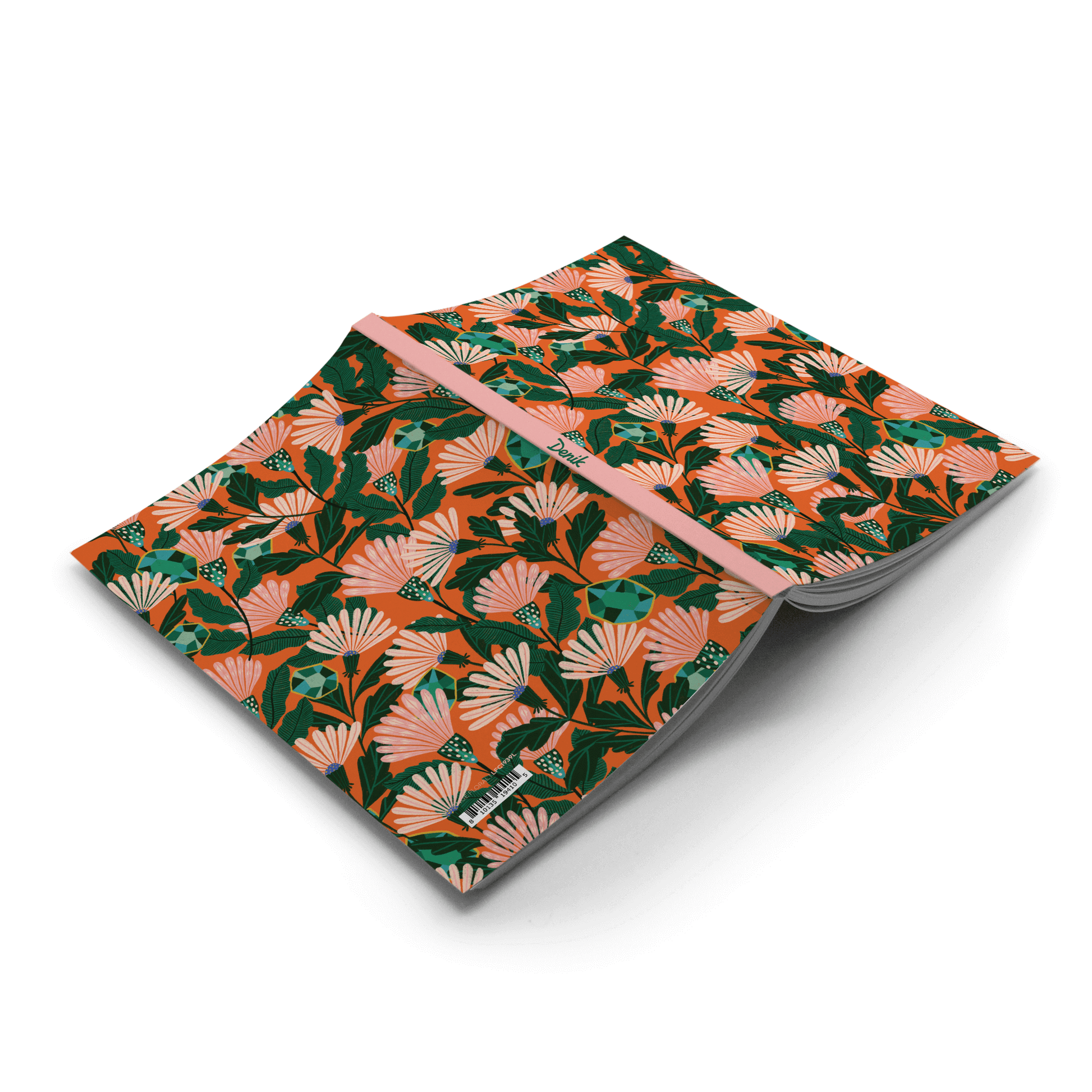 Orange Floral Classic Layflat Journal Notebook with water-resistant cover and 144 lined pages, perfect for guided journaling and journal prompts.