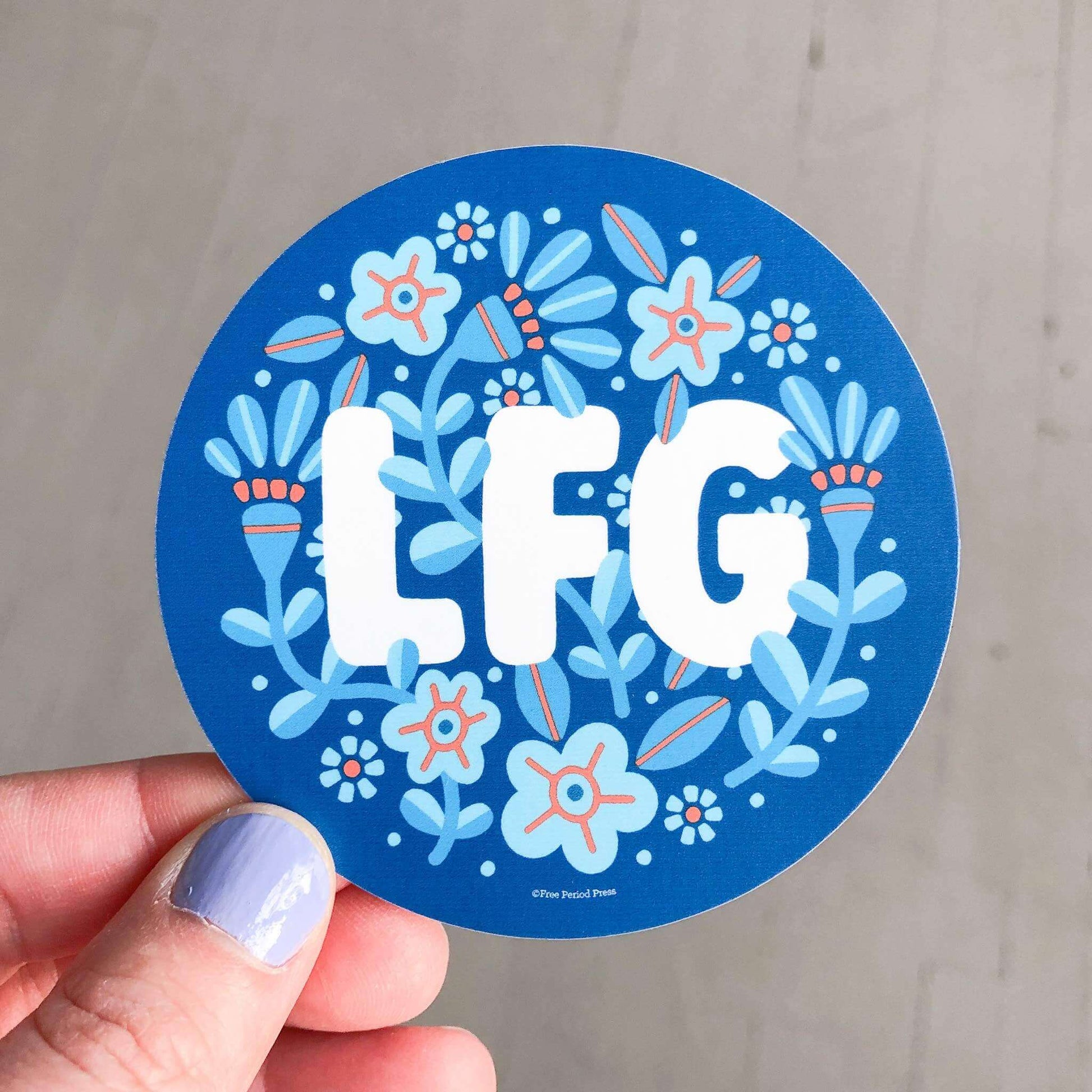 Whimsical LFG Vinyl Decal Sticker celebrating femininity and strength, ideal for journaling, guided journaling, and journal supplies.