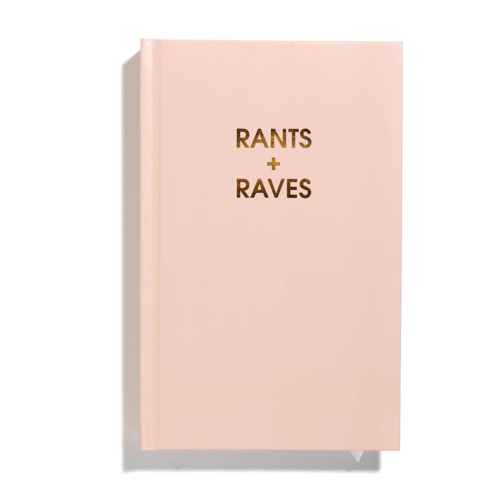 Light Peach Orange Rants + Raves Journal with Gold Foil Text and White Page Marking Ribbon for Guided Journaling and Journal Prompts