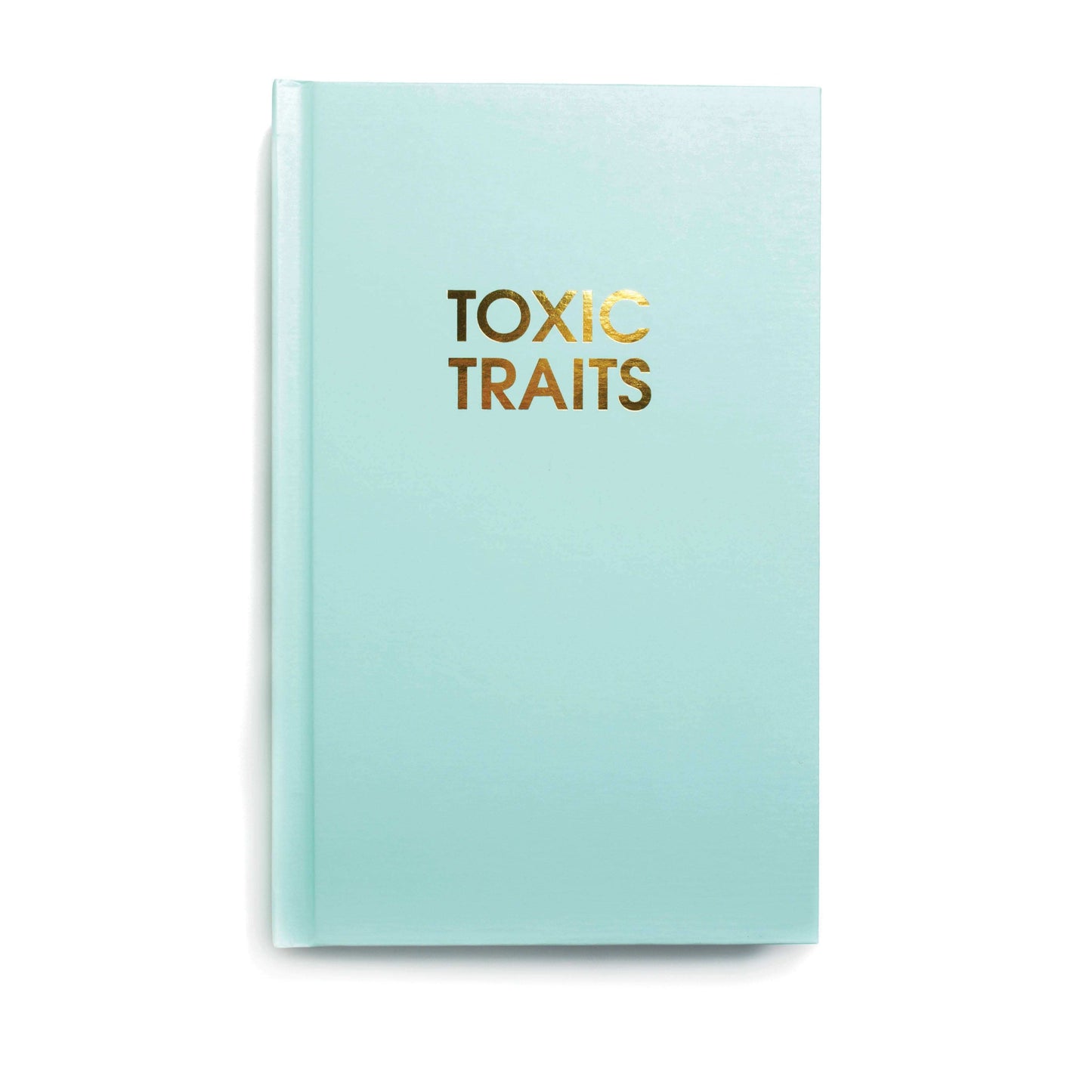 Light green "Toxic Traits" journal with gold foil text, perfect for guided journaling, journal prompts, and journal supplies.