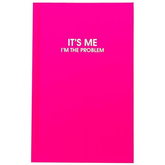 Cosmo Pink "It's Me I'm The Problem" Journal with gold foil printing, perfect for journaling, prompts, and guided journaling supplies.