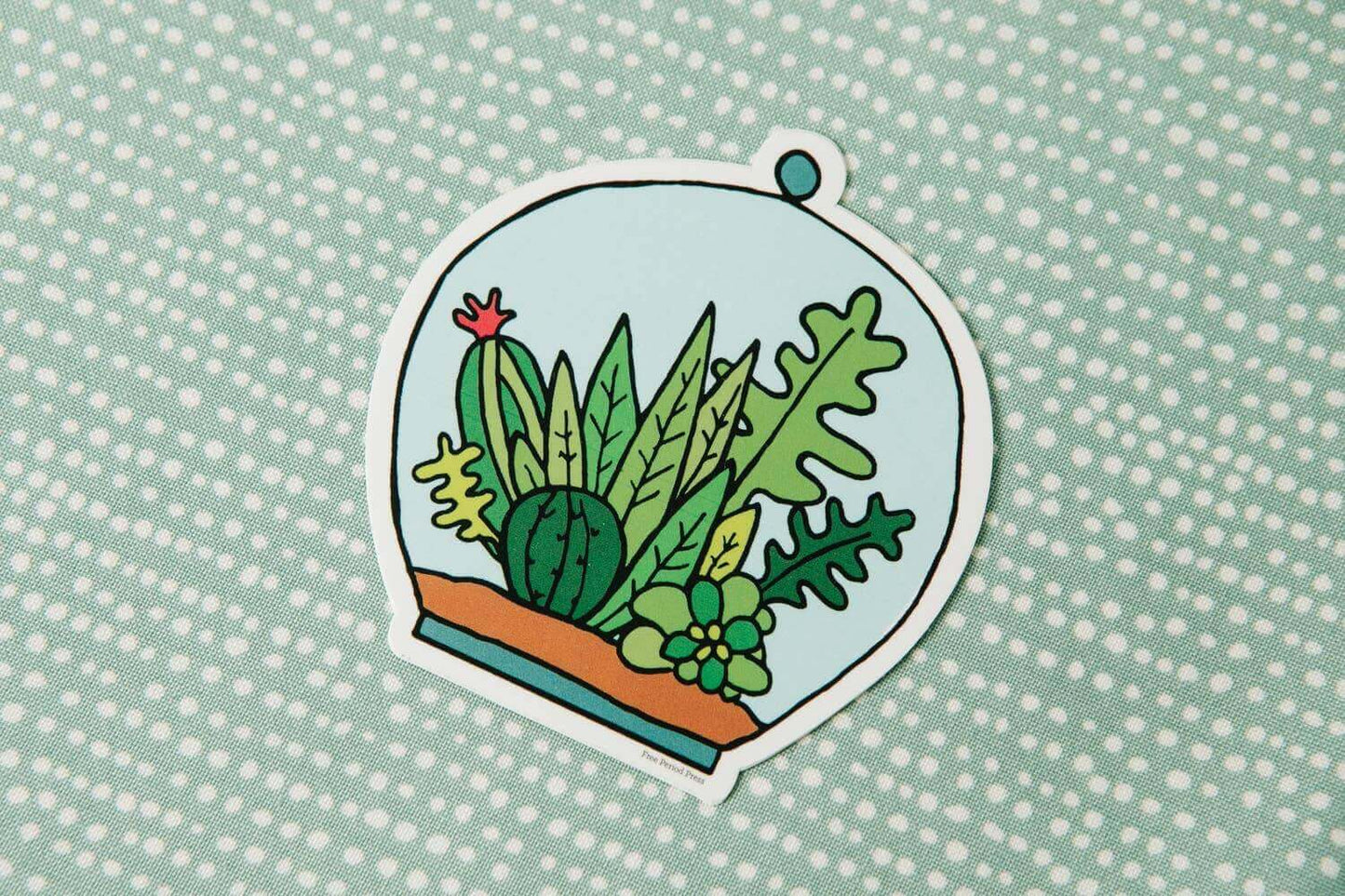 Succulent Terrarium Vinyl Decal Sticker perfect for journaling, journal prompts, and guided journaling supplies. Designed by Katie Daugherty.