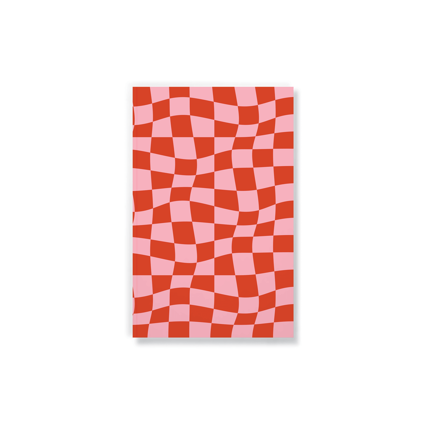 Wonky Checkers Classic Layflat Journal Notebook with red and pink checkered cover – perfect for journaling, journal prompts, and guided journaling.