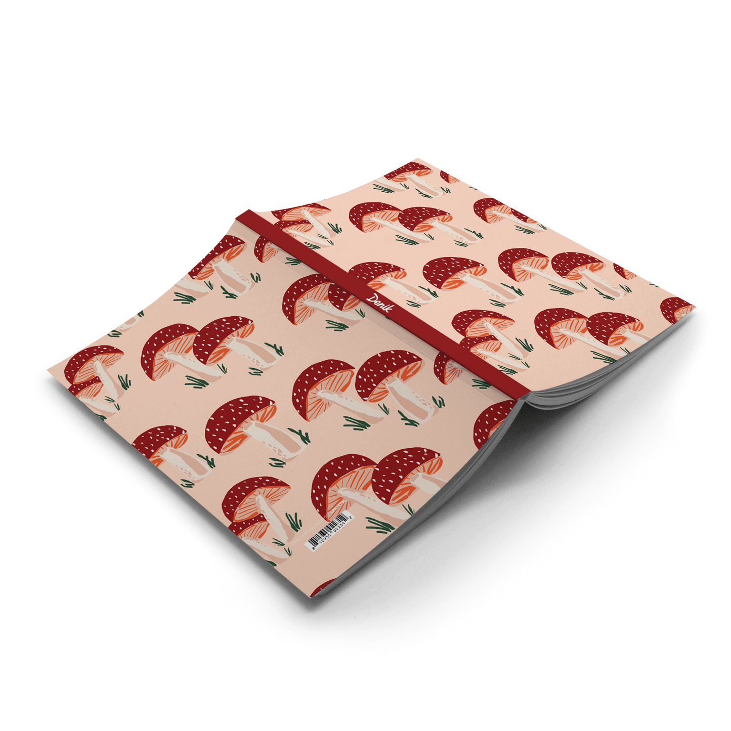 Peach Mushrooms Classic Layflat Journal Notebook with vibrant mushroom design, perfect for guided journaling and journal supplies.