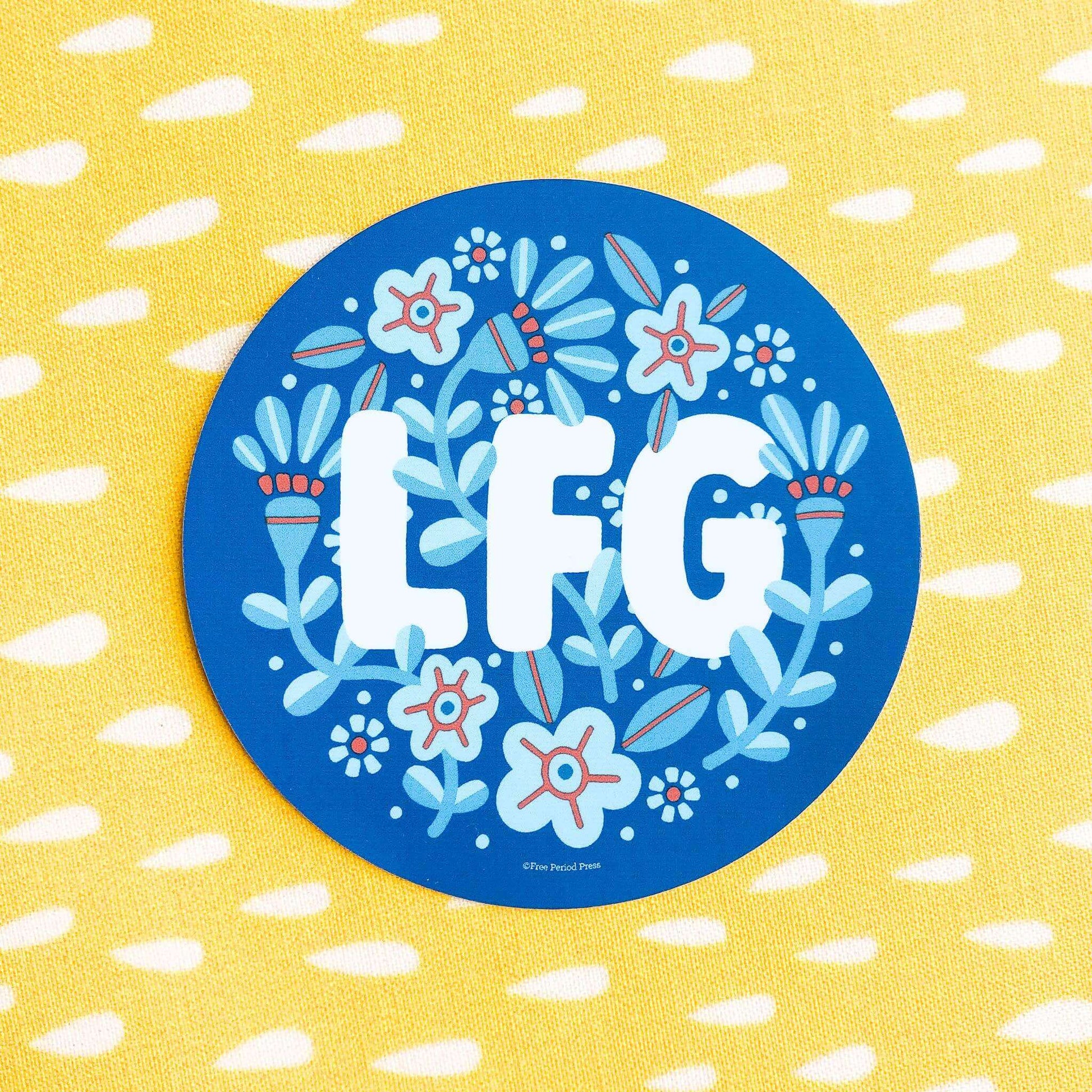 LFG Vinyl Decal Sticker celebrating US Women's National Team fight for equality, perfect for journaling and journal supplies.