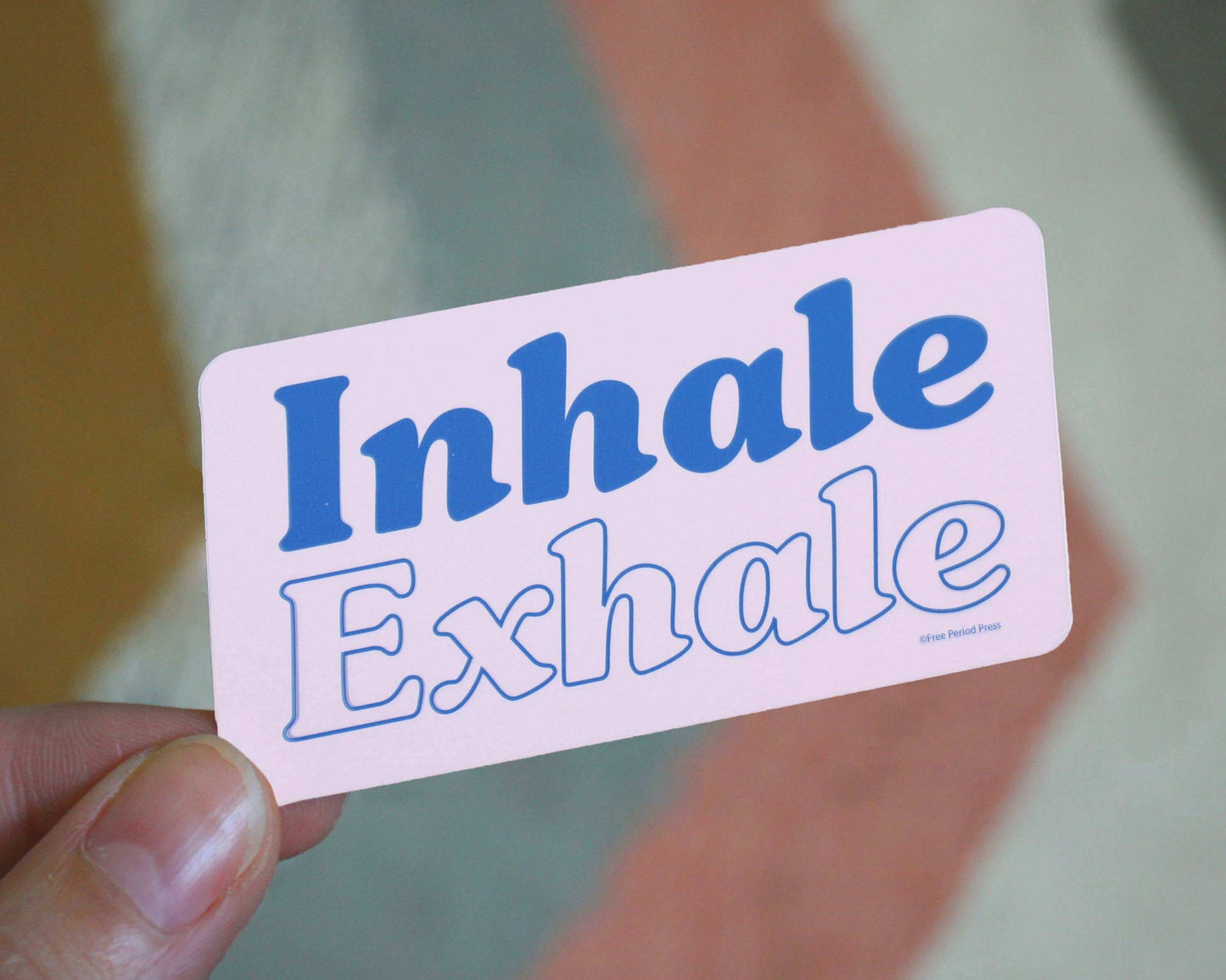 Inhale Exhale vinyl decal sticker for journaling and planning, perfect for water bottles, laptops, and notebooks.