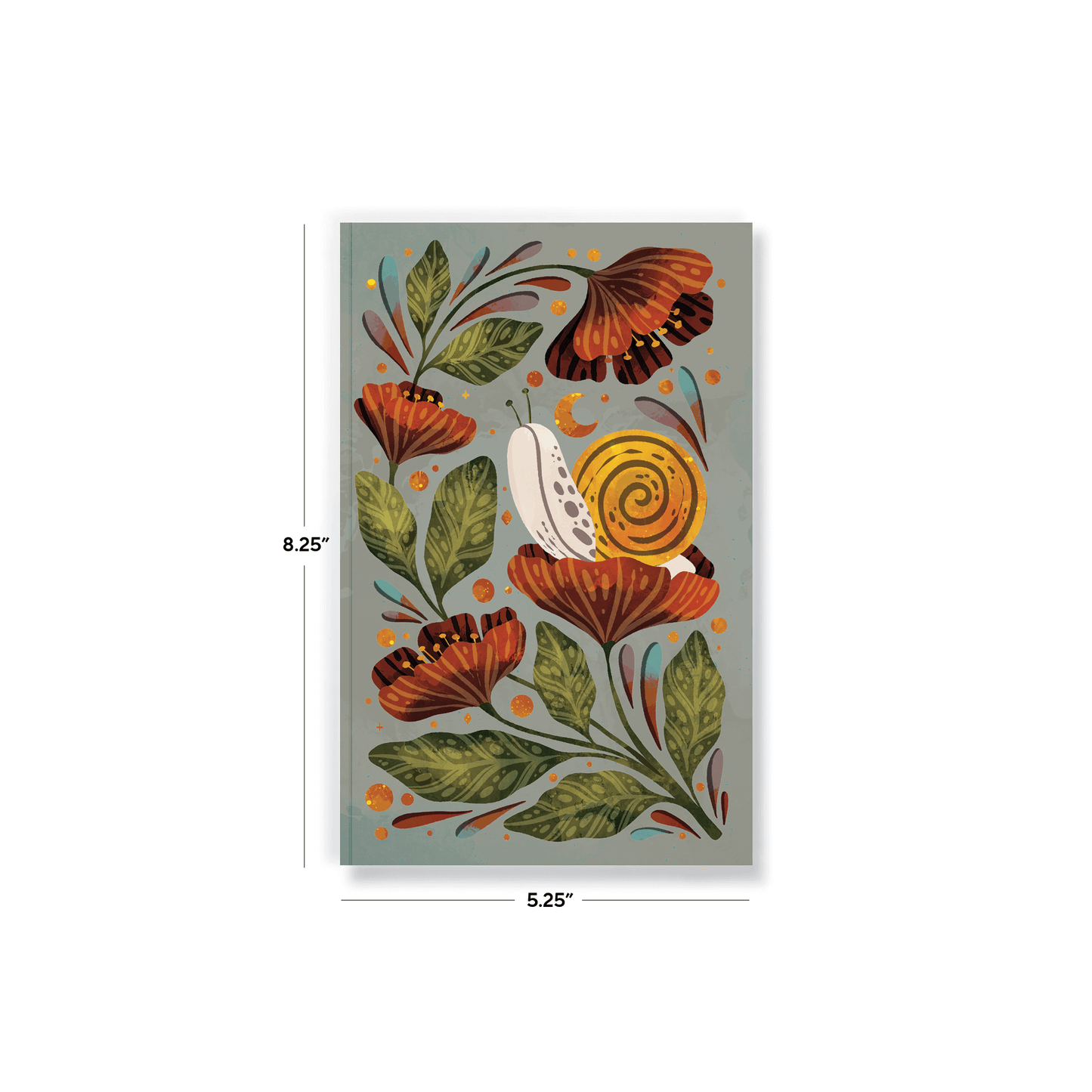 Moonlight Snail Classic Layflat Journal Notebook with vibrant butterfly and foliage design, perfect for journaling and guided journal prompts.